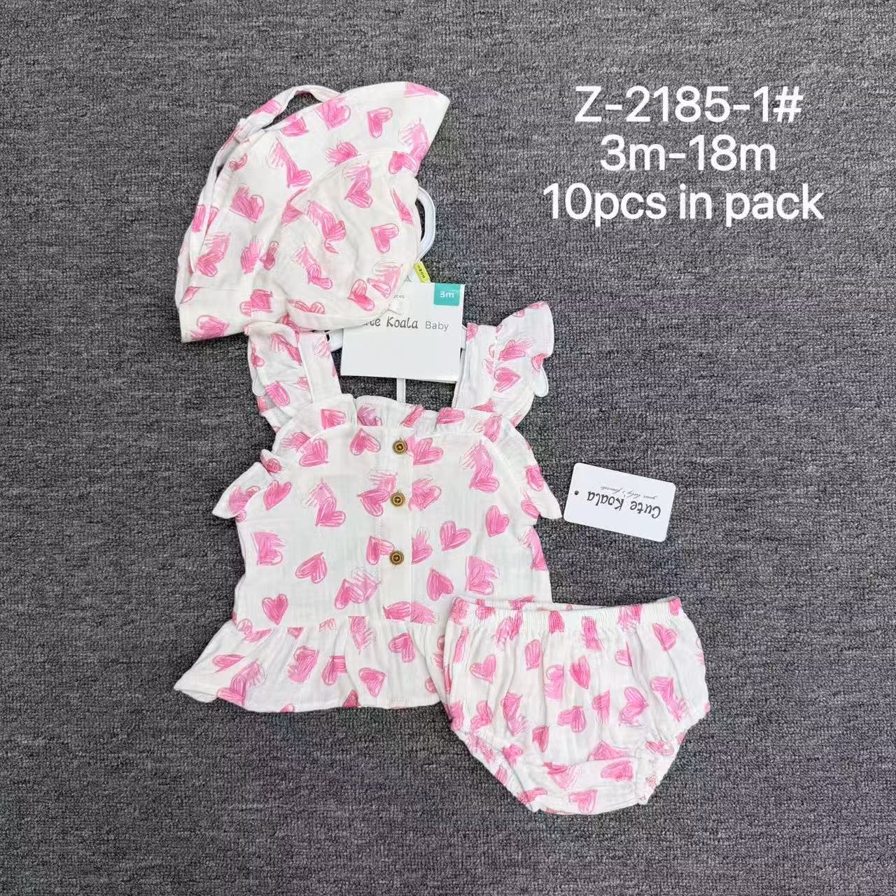 Original factory clearance brand packaging tags attached to brand new pristine infant clothing