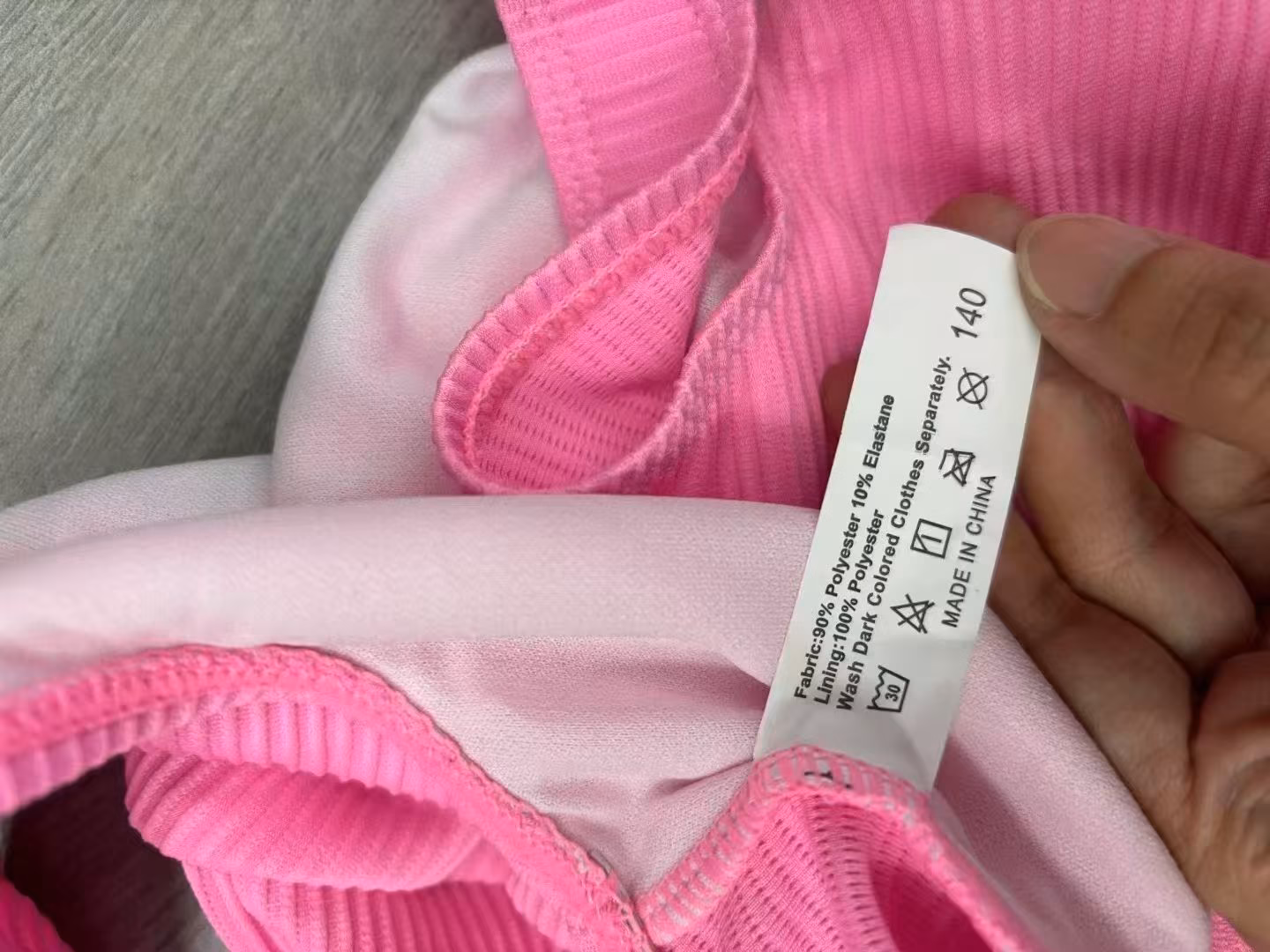 Girls swimsuit wash care label tag bulk lot