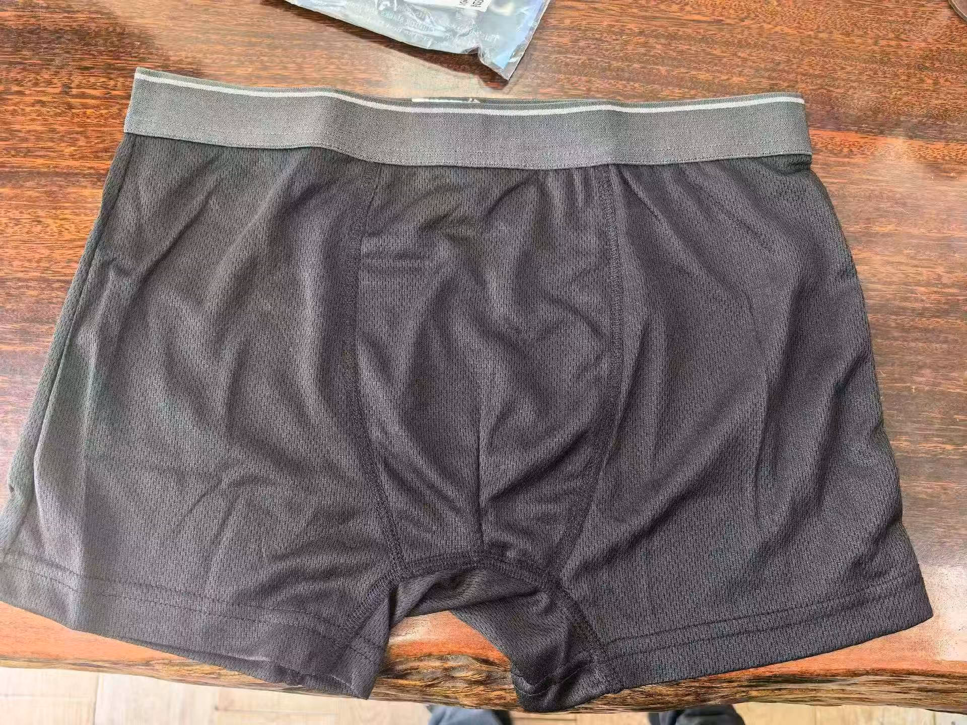 Men's black boxer briefs wholesale bulk stocklot front view
