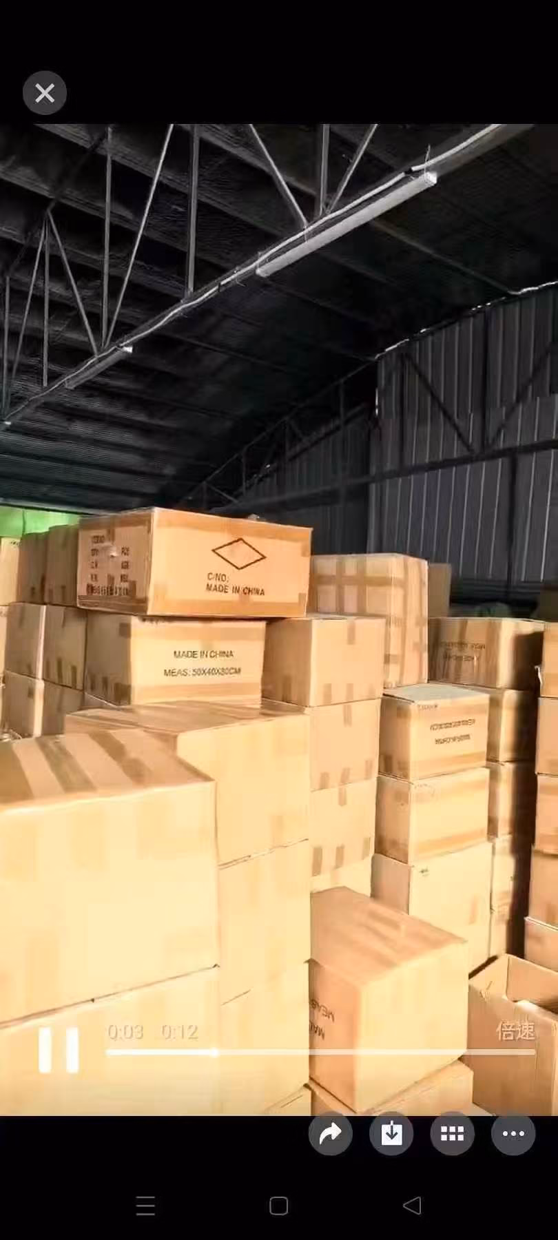 Industrial heavy-duty factory sealed export master cartons stacked systematically in logistics warehouse with clear printed side-marks of 200pcs capacity